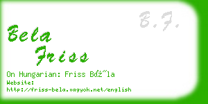 bela friss business card